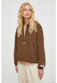 Mercer Amsterdam bluza bawełniana kolor brązowy z aplikacją. Kolor: brązowy. Materiał: bawełna. Długość: krótkie. Wzór: aplikacja #4