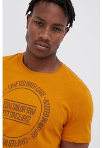 Tom Tailor - T-shirt bawełniany. Okazja: na co dzień. Kolor: żółty. Materiał: bawełna. Wzór: nadruk. Styl: casual #5