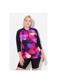 ULLA POPKEN - Damskie Koszulka ochrona UV slim stójka długi rękaw UPF 50+. Kolekcja: plus size. Kolor: czarny. Materiał: poliamid, materiał, elastan. Długość: długie #1