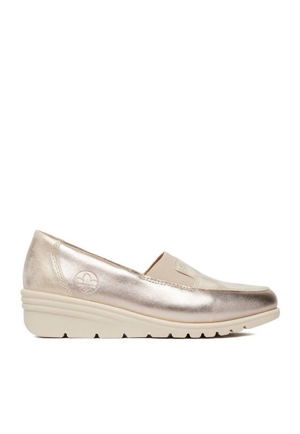 Rieker Półbuty L5351-60 Złoty. Kolor: złoty. Materiał: skóra, syntetyk