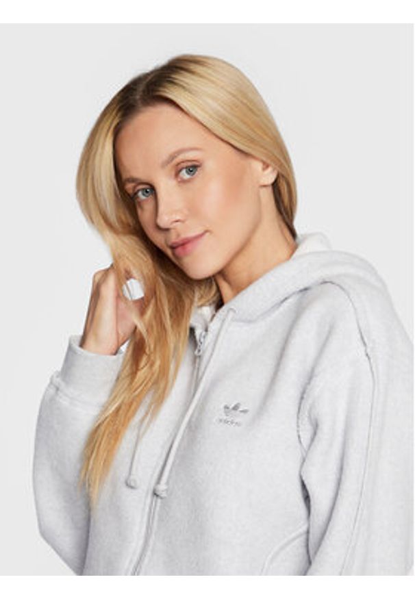 Adidas - adidas Bluza Loungewear HL9140 Szary Relaxed Fit. Kolor: szary. Materiał: bawełna