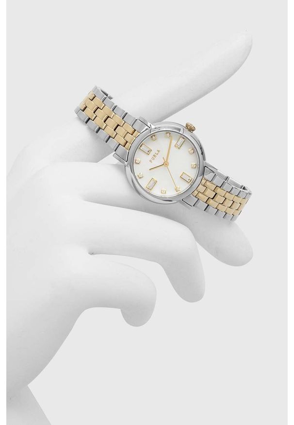 Furla zegarek damski kolor złoty. Kolor: złoty. Materiał: materiał