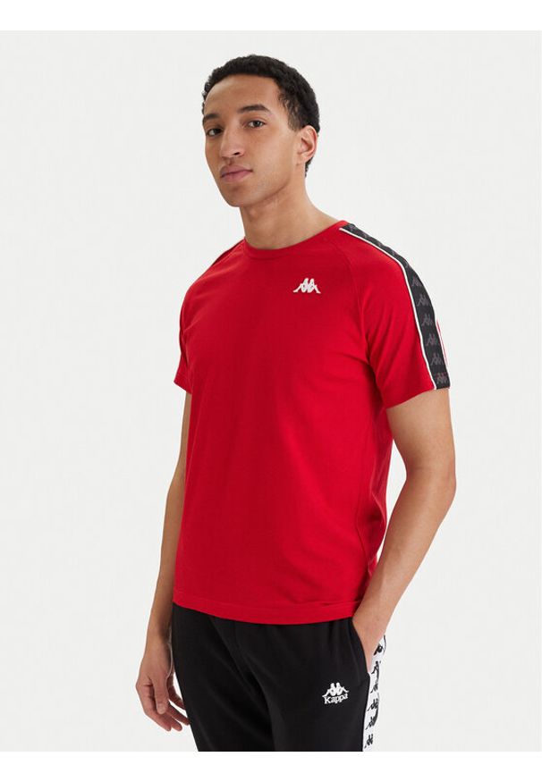 Kappa T-Shirt Banda Coen 303UV10 Czerwony Slim Fit. Kolor: czerwony. Materiał: bawełna