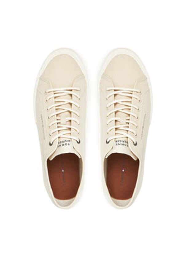 TOMMY HILFIGER - Tommy Hilfiger Tenisówki Hi Vulc Street Canvas FM0FM05515 Beżowy. Kolor: beżowy. Materiał: materiał. Styl: street