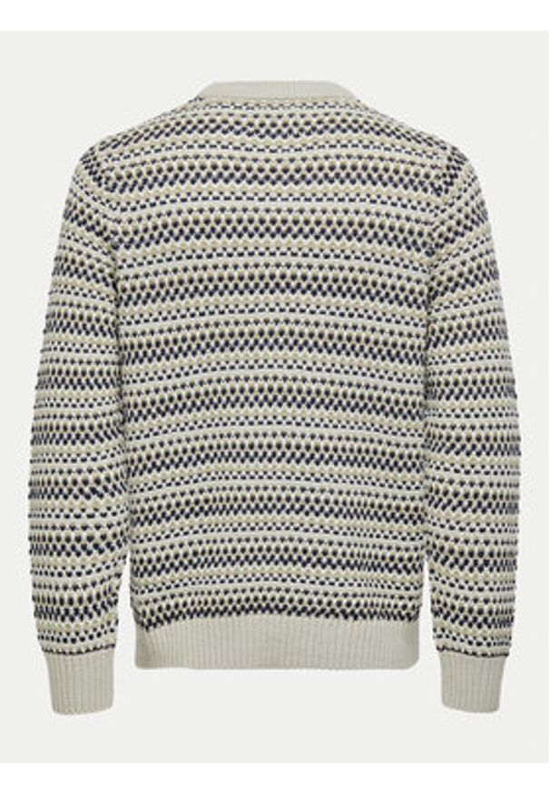 Only & Sons Sweter Musa 22027268 Beżowy Regular Fit. Kolor: beżowy. Materiał: syntetyk