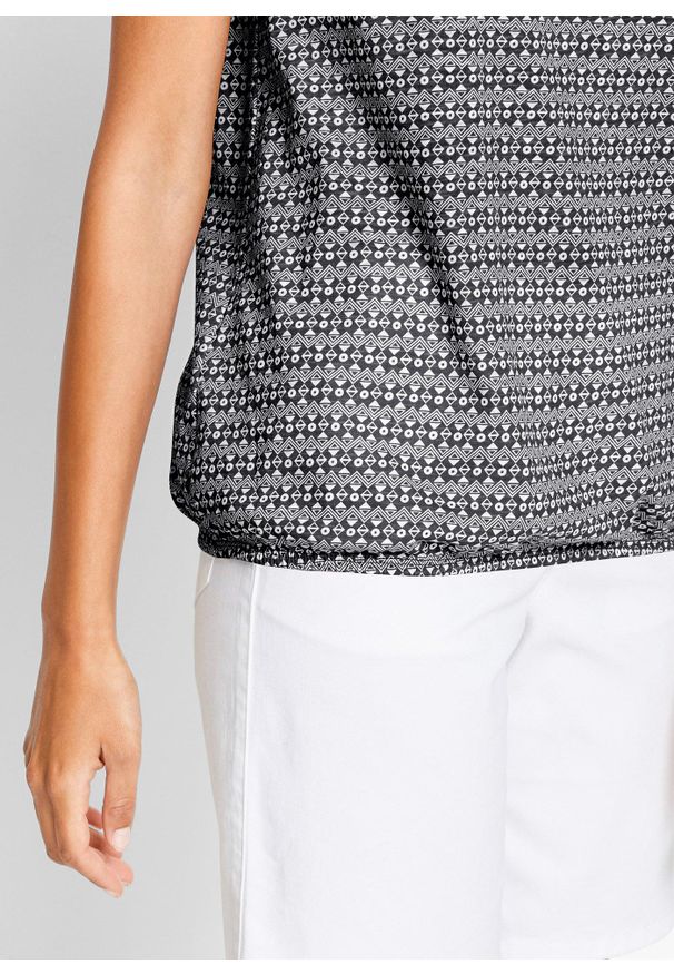 bonprix - Shirt z czystej bawełny. Kolor: czarny. Materiał: bawełna. Długość rękawa: krótki rękaw. Długość: krótkie