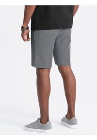 Ombre Clothing - Męskie spodenki wykonane z dwukolorowej melanżowej dzianiny - czarne V2. Okazja: na co dzień. Kolor: czarny. Materiał: dzianina. Wzór: melanż. Styl: casual #3