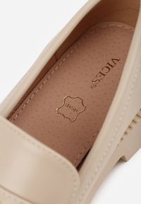 Renee - Beżowe Eleganckie Mokasyny VICES z Aplikacją i Wkładką ze Skóry Naturalnej Arinatta. Kolor: beżowy. Materiał: skóra. Wzór: aplikacja. Styl: elegancki #3