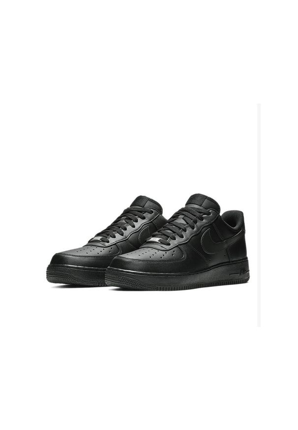 Buty do chodzenia męskie Nike Air Force 1 07. Zapięcie: sznurówki. Kolor: czarny. Materiał: syntetyk, tkanina, skóra, materiał. Szerokość cholewki: normalna. Model: Nike Air Force. Sport: turystyka piesza