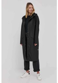 Rains kurtka 18360 Longer Jacket kolor czarny przejściowa. Okazja: na co dzień. Kolor: czarny. Materiał: materiał. Styl: casual #5