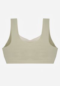 Born2be - Zielony Biustonosz Sportowy z Siateczką i Usztywnionymi Miseczkami Zerirae. Kolor: zielony. Materiał: dresówka. Rodzaj stanika: wyciągane miseczki #2