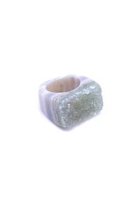 Brazi Druse Jewelry - Pierścionek Agat Druza Jasno Zielona rozmiar 14. Kolor: zielony. Kamień szlachetny: agat #1