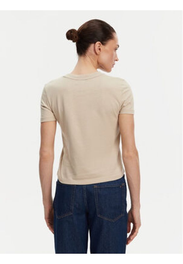 Calvin Klein Jeans T-Shirt Placed Institutional J20J225524 Beżowy Slim Fit. Kolor: beżowy. Materiał: bawełna