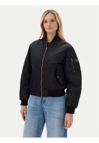Guess Jeans Kurtka bomber W5RL81 WHAA2 Czarny Regular Fit. Kolor: czarny. Materiał: syntetyk
