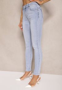 Renee - Niebieskie Skinny Jeansy z Bawełną i Efektem Push Up Nusindrel. Okazja: na co dzień. Stan: podwyższony. Kolor: niebieski. Styl: klasyczny, casual #3