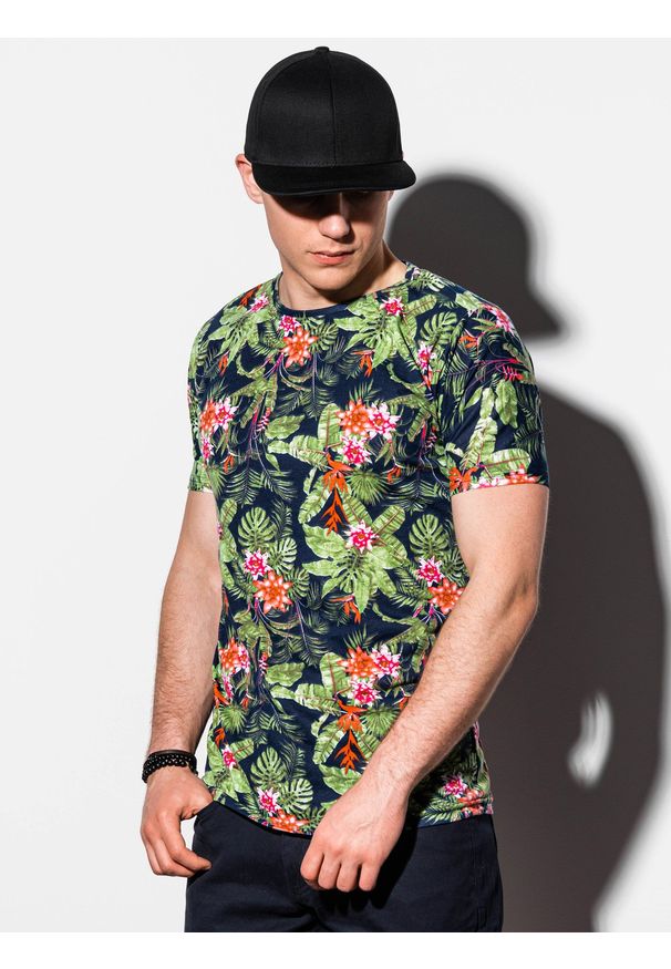 Czarny t-shirt Ombre Clothing z nadrukiem, klasyczny