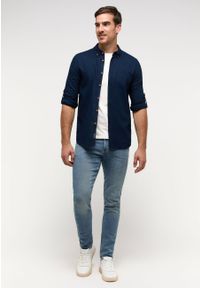 Mustang - Męska Koszula MUSTANG Rawlins Navy Blazer 1014773 5324