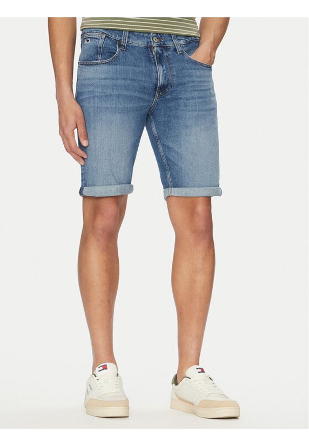 Tommy Jeans Szorty jeansowe Ronnie DM0DM20961 Niebieski Slim Fit. Kolor: niebieski. Materiał: bawełna