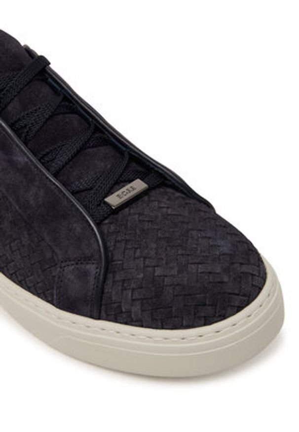 BOSS Sneakersy Gary 50560680 Granatowy. Kolor: niebieski. Materiał: zamsz, skóra