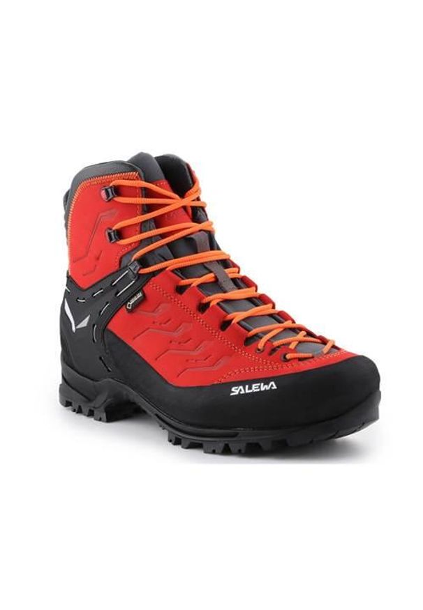 Buty trekkingowe męskie Salewa MS Rapace Gtx. Wysokość cholewki: za kostkę. Zapięcie: sznurówki. Kolor: czerwony, wielokolorowy, czarny. Materiał: materiał, syntetyk, tkanina. Szerokość cholewki: normalna