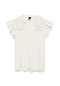 Vero Moda Bluzka Line 10347292 Biały Regular Fit. Kolor: biały. Materiał: bawełna #2