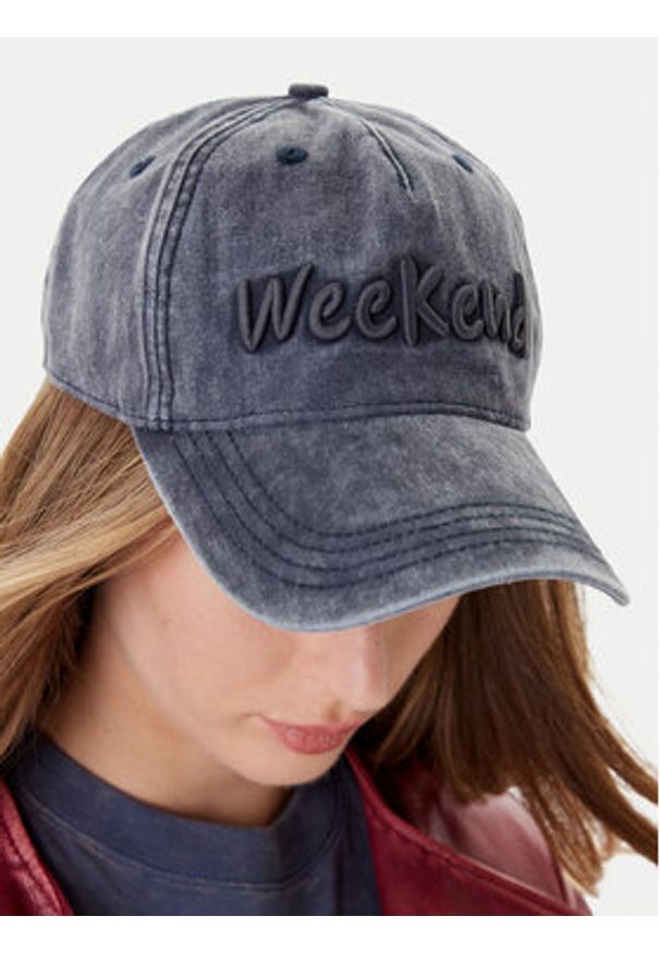 Weekend Max Mara Czapka z daszkiem Bruno 2525576024 Granatowy. Kolor: niebieski. Materiał: materiał, bawełna
