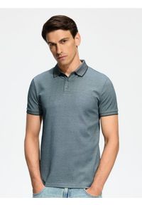 Reserved - Koszulka polo slim - ciemnozielony. Typ kołnierza: polo. Kolor: zielony. Materiał: bawełna, dzianina #1