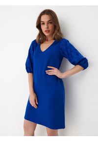 Mohito - Sukienka mini z bufiastymi rękawami - Niebieski. Kolor: niebieski. Długość: mini #2