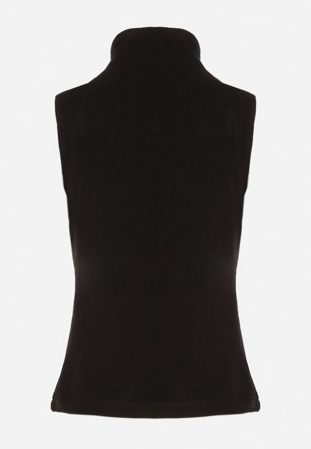 Born2be - Czarna Kamizelka Polarowa z Bawełną Anerrise. Okazja: na co dzień. Kolor: czarny. Materiał: bawełna, polar. Styl: casual