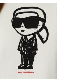 Karl Lagerfeld - KARL LAGERFELD Bluza A2W20071 Beżowy jasny Regular Fit. Typ kołnierza: dekolt w karo. Kolor: beżowy. Materiał: bawełna #3