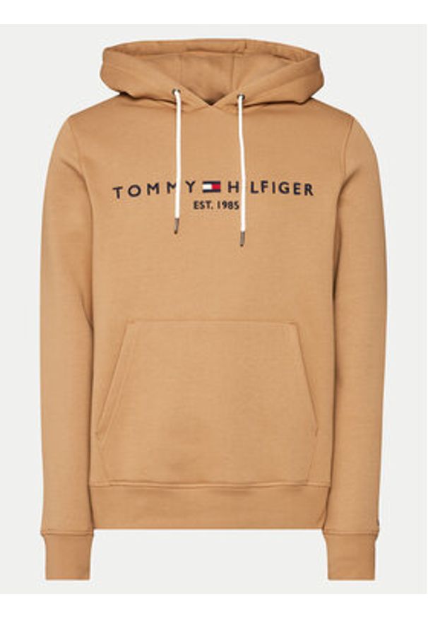 TOMMY HILFIGER - Tommy Hilfiger Bluza Logo MW0MW11599 Brązowy Regular Fit. Kolor: brązowy. Materiał: bawełna