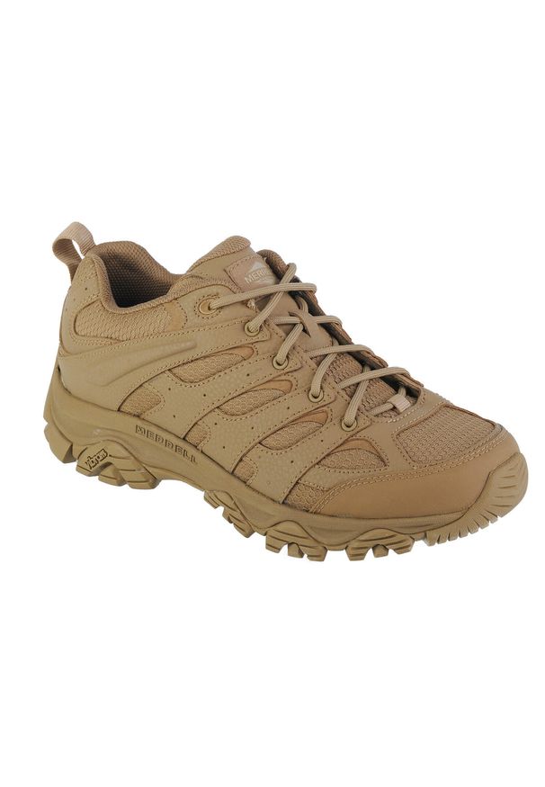 Buty do chodzenia męskie Merrell Moab 3 Tactical Wp. Zapięcie: sznurówki. Kolor: beżowy. Materiał: skóra, materiał. Szerokość cholewki: normalna. Sport: turystyka piesza