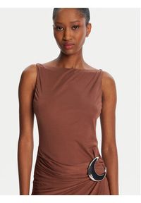 STAUD Sukienka koktajlowa Talia R25R2137VJ Brązowy Slim Fit. Kolor: brązowy. Materiał: wiskoza. Styl: wizytowy #5