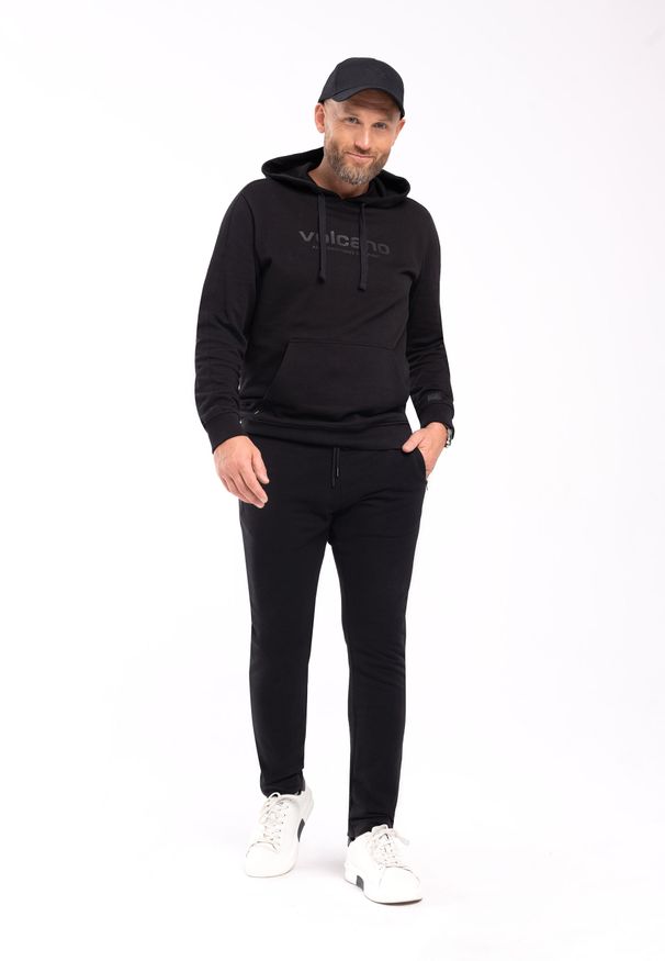 Volcano - Klasyczne spodnie dresowe N-DEN. Kolor: czarny. Materiał: dresówka. Sport: fitness