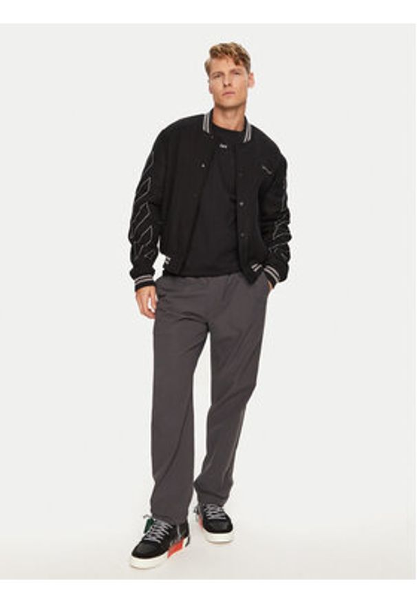 OFF-WHITE - Off-White Kurtka bomber OMEA315S23FAB0011008 Czarny Regular Fit. Kolor: czarny. Materiał: wełna, bawełna