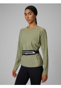 4f - 4F Longsleeve do biegania szybkoschnący damski - oliwkowy L. Kolor: oliwkowy, brązowy, wielokolorowy. Długość rękawa: długi rękaw. Długość: długie. Sport: fitness, bieganie #1