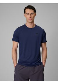 4f - 4F Koszulka treningowa regular szybkoschnąca męska - granatowa S. Kolor: niebieski. Materiał: skóra. Sport: fitness #1