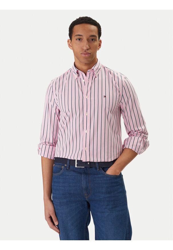 TOMMY HILFIGER - Tommy Hilfiger Koszula MW0MW42441 Różowy Regular Fit. Kolor: różowy. Materiał: bawełna