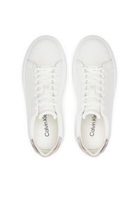 Calvin Klein Sneakersy Cupsole Lace Up Leather HW0HW01987 Biały. Kolor: biały