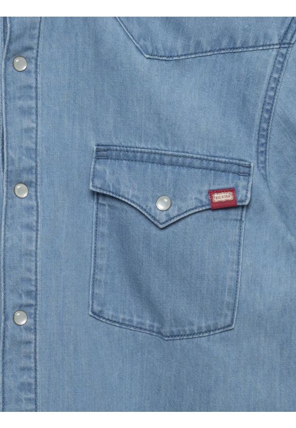 Big-Star - Koszula męska jeansowa z linii Authentic niebieska Short Sleeve Western 267. Okazja: na co dzień. Kolor: niebieski. Materiał: jeans. Sezon: lato. Styl: casual