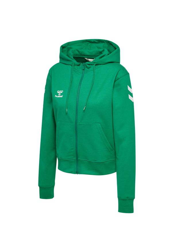 Damska bluza z kapturem zapinana na zamek Hummel Go 2.0 Chevron. Typ kołnierza: kaptur. Kolor: zielony