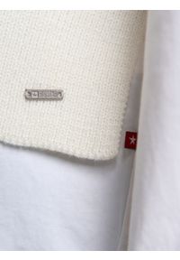 Big-Star - Sweter kamizelka damska biała Veistona 100. Okazja: na co dzień. Kolor: biały. Materiał: dresówka, jeans, wełna. Wzór: aplikacja. Sezon: lato. Styl: casual, klasyczny