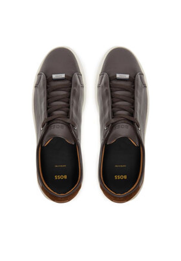 BOSS Sneakersy Gary 50547562 Brązowy. Kolor: brązowy. Materiał: skóra