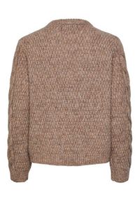 Pieces Sweter 17140372 Brązowy Regular Fit. Kolor: brązowy. Materiał: syntetyk #5