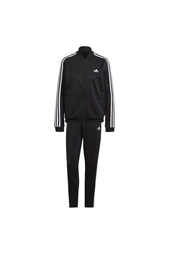 Adidas - Essentials 3-Stripes Track Suit. Kolor: czarny, biały, wielokolorowy. Materiał: dresówka. Sport: fitness