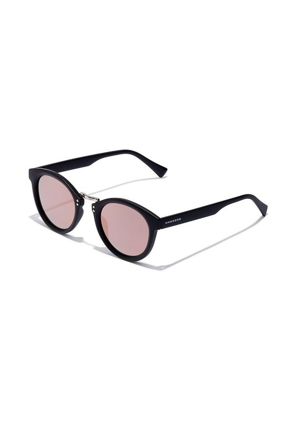 Hawkers Okulary przeciwsłoneczne damskie kolor czarny. Kształt: okrągłe. Kolor: czarny