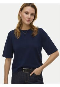 Vero Moda Sweter Silje 10320460 Granatowy Oversize. Kolor: niebieski. Materiał: wiskoza #6