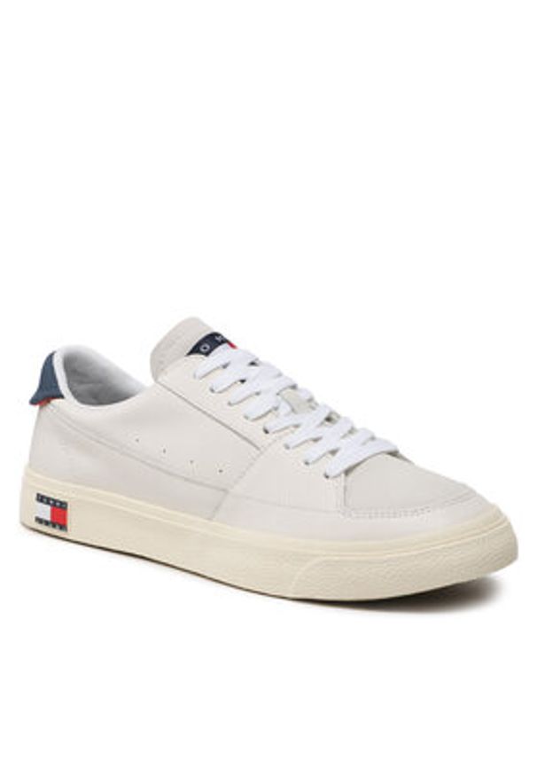 Tommy Jeans Sneakersy Vulcanized Ess EM0EM01106 Beżowy. Kolor: beżowy. Materiał: skóra