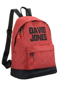 DAVID JONES - Plecak męski pomarańczowy David Jones 5987-1 ORANGE. Kolor: pomarańczowy. Materiał: materiał. Wzór: gładki. Styl: elegancki