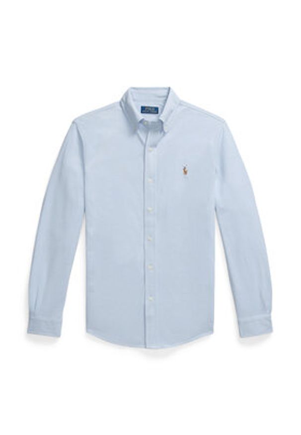 Polo Ralph Lauren Koszula 710932545013 Błękitny Slim Fit. Typ kołnierza: polo. Kolor: niebieski. Materiał: bawełna